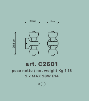 Applique da Parete 2 luci BERIMBAU