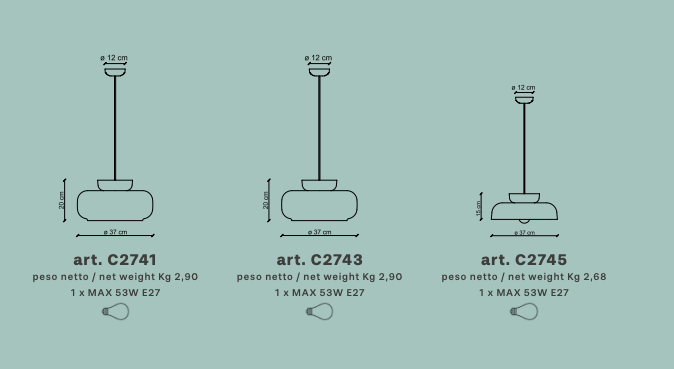 Lampada sospensione MARACANÃ