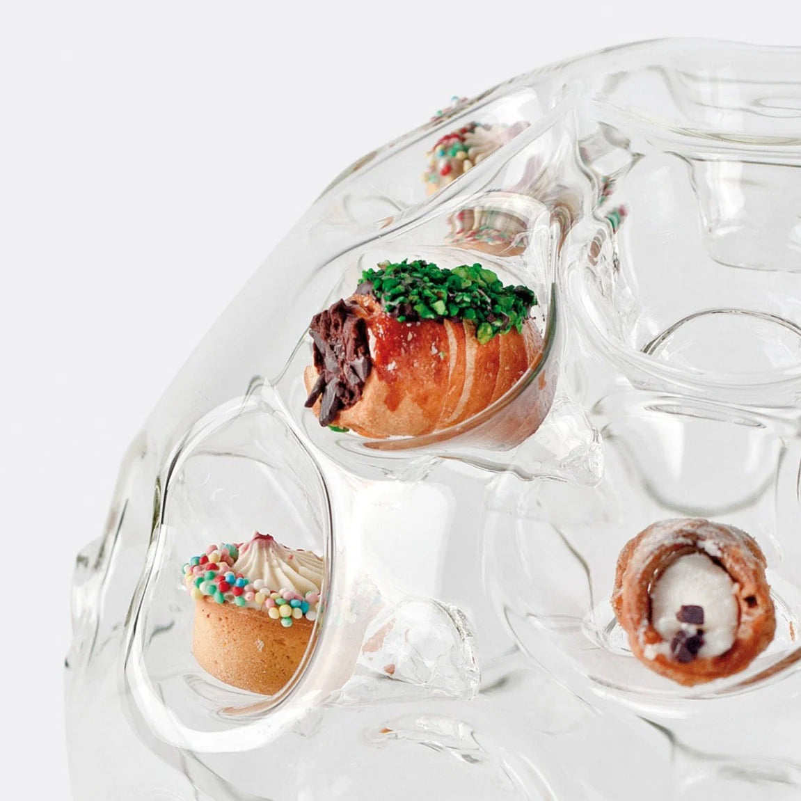 Porta dolci e finger food in vetro GENNARO