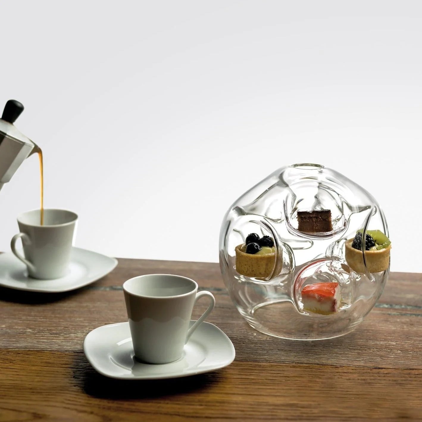 Porta dolci e finger food in vetro GENNARO